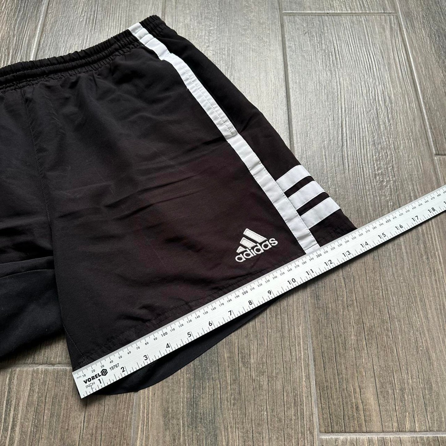 Adidas black and white shorts