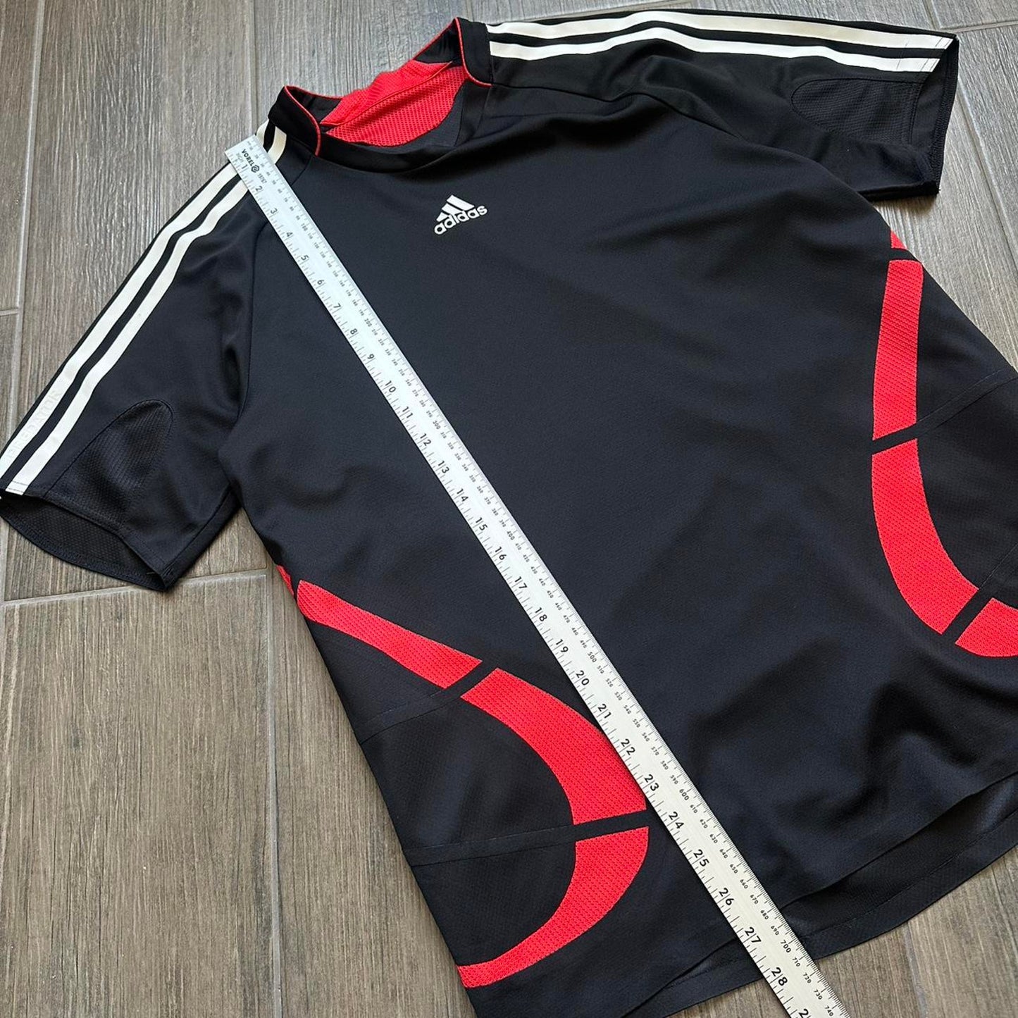 Adidas black & red soccer jersey