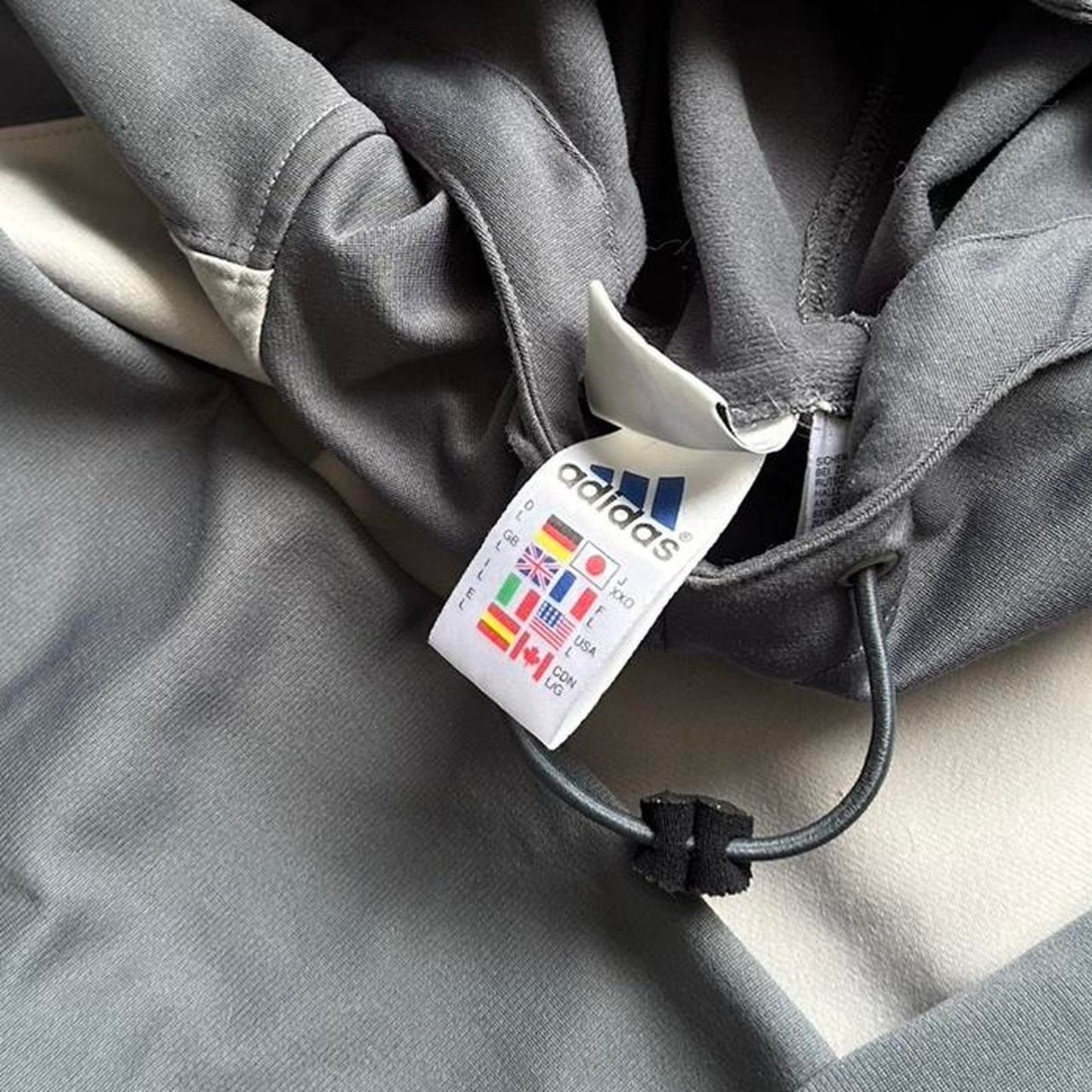 Adidas grey and white hoodie