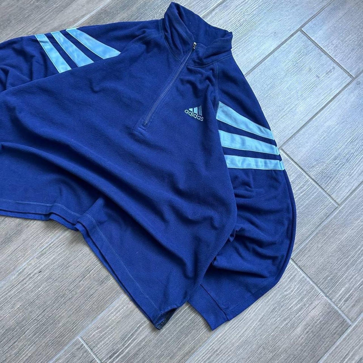 Adidas equipment blue fleece oversized y2k L jumper