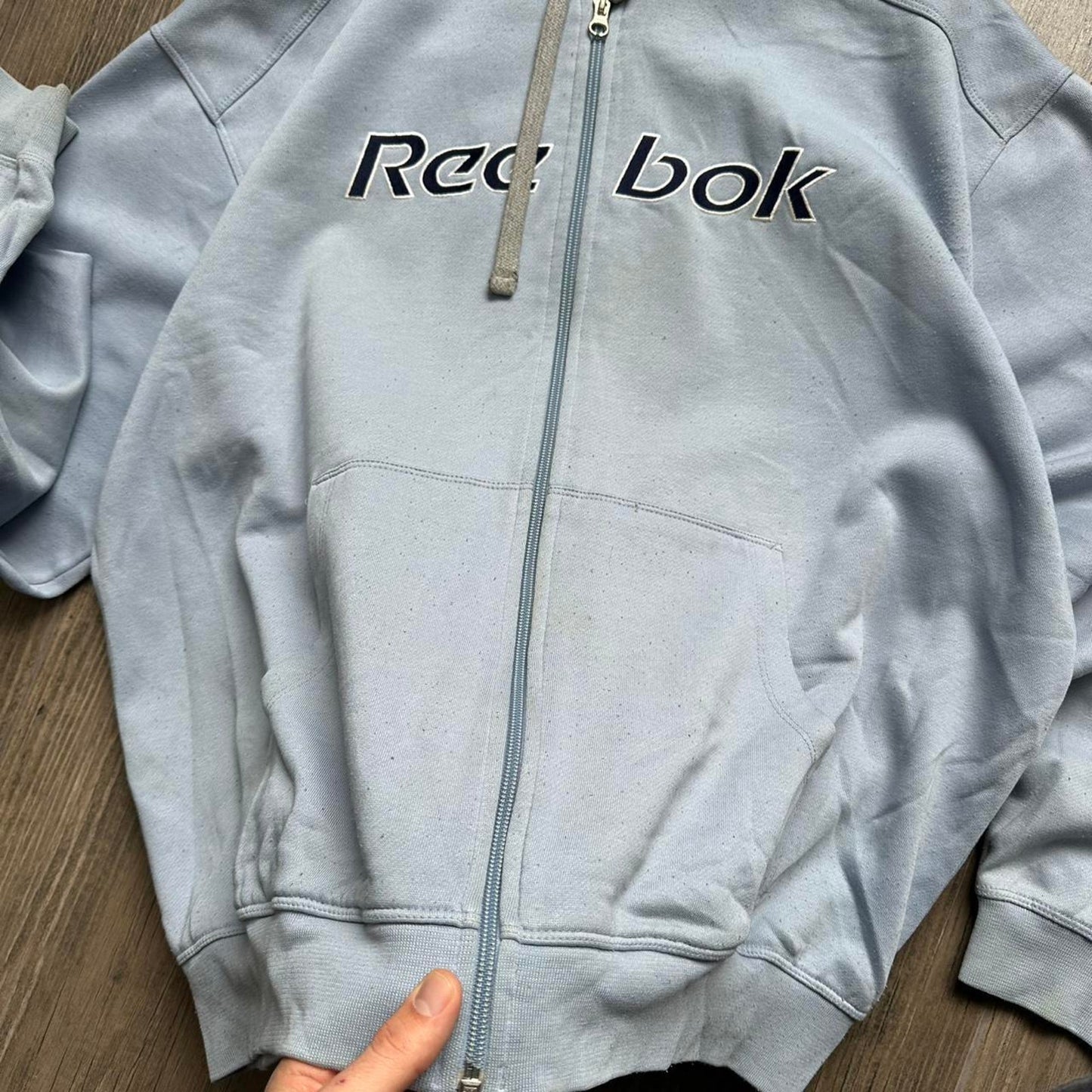 Reebok blue zip up hoodie