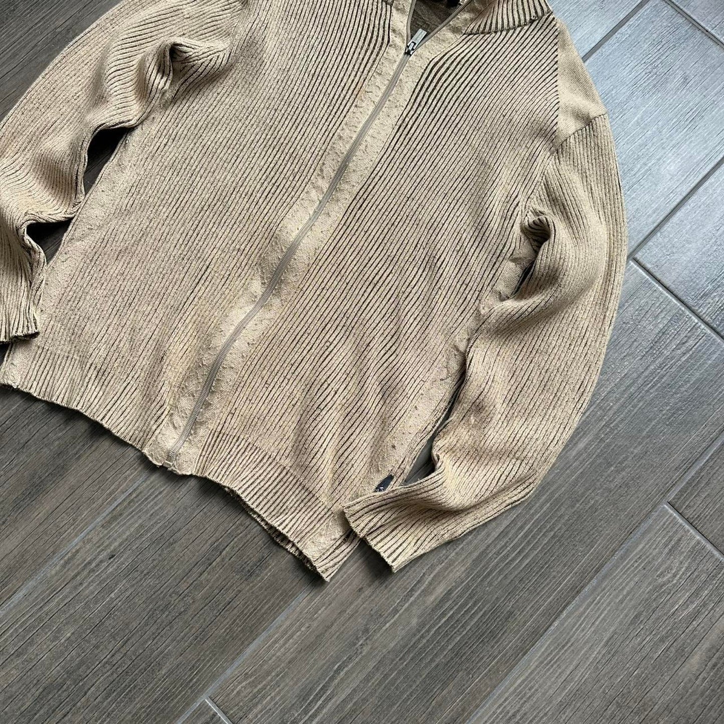 Y2k vintage zip knit winter