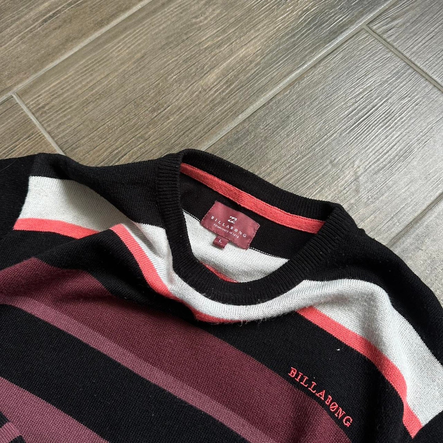 Billabong striped y2k jumper