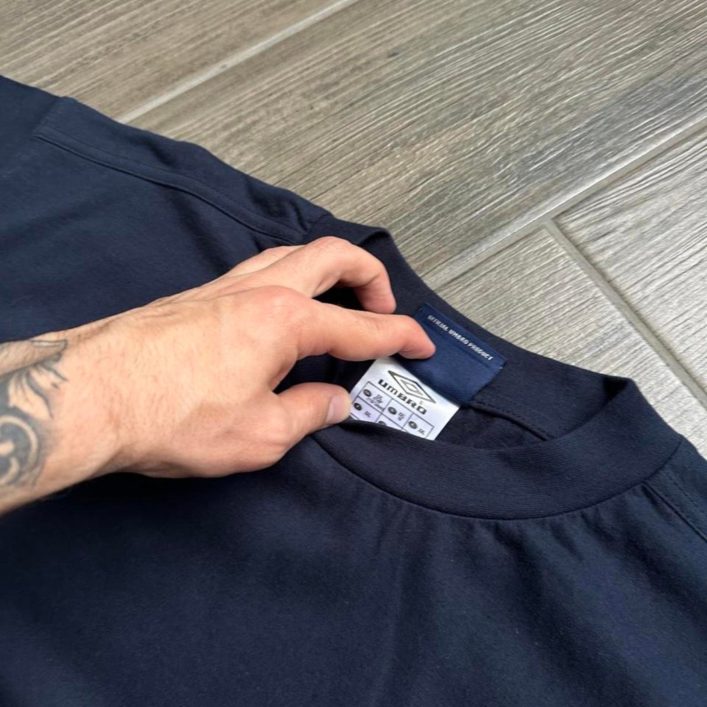 Navy blue Umbro t-shirt with embroidered logo