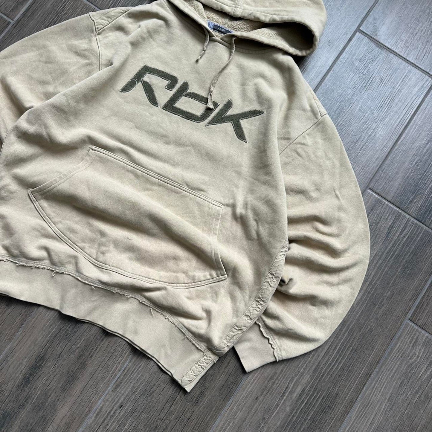 Reebok tan baggy y2k hoodie