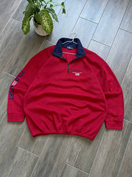 Polo Ralph Lauren Sport vintage 90s fleece USA sweatshirt