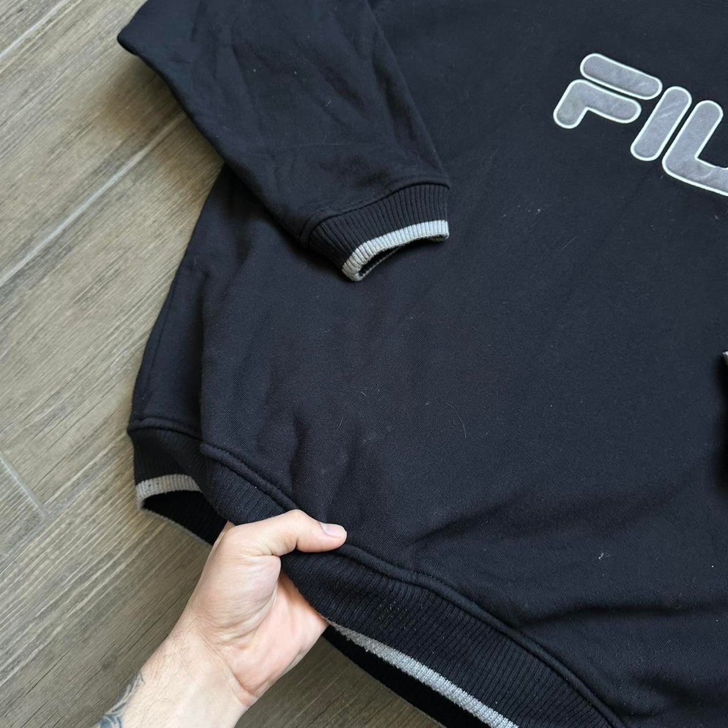 Fila black crewneck sweatshirt with white logo