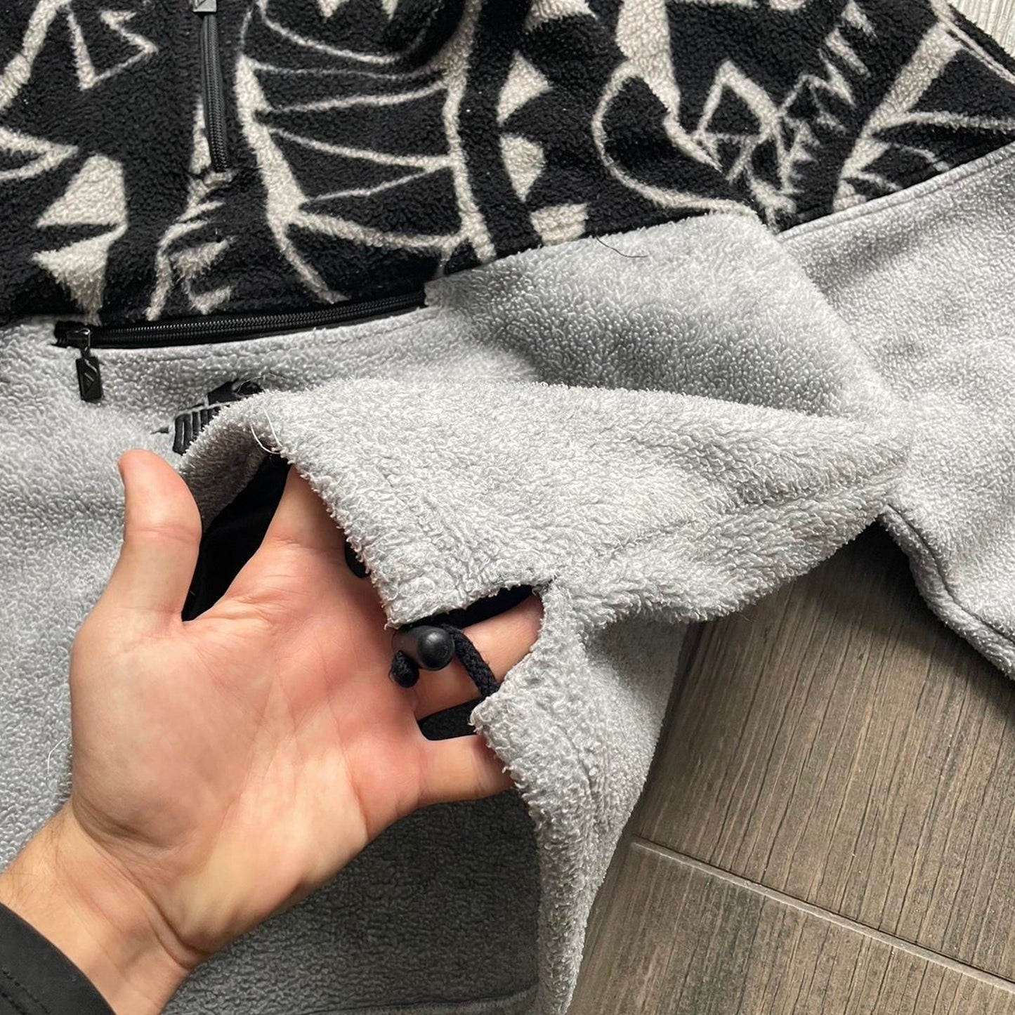 Y2K quiksilver fleece grey baggy surf jumper XL