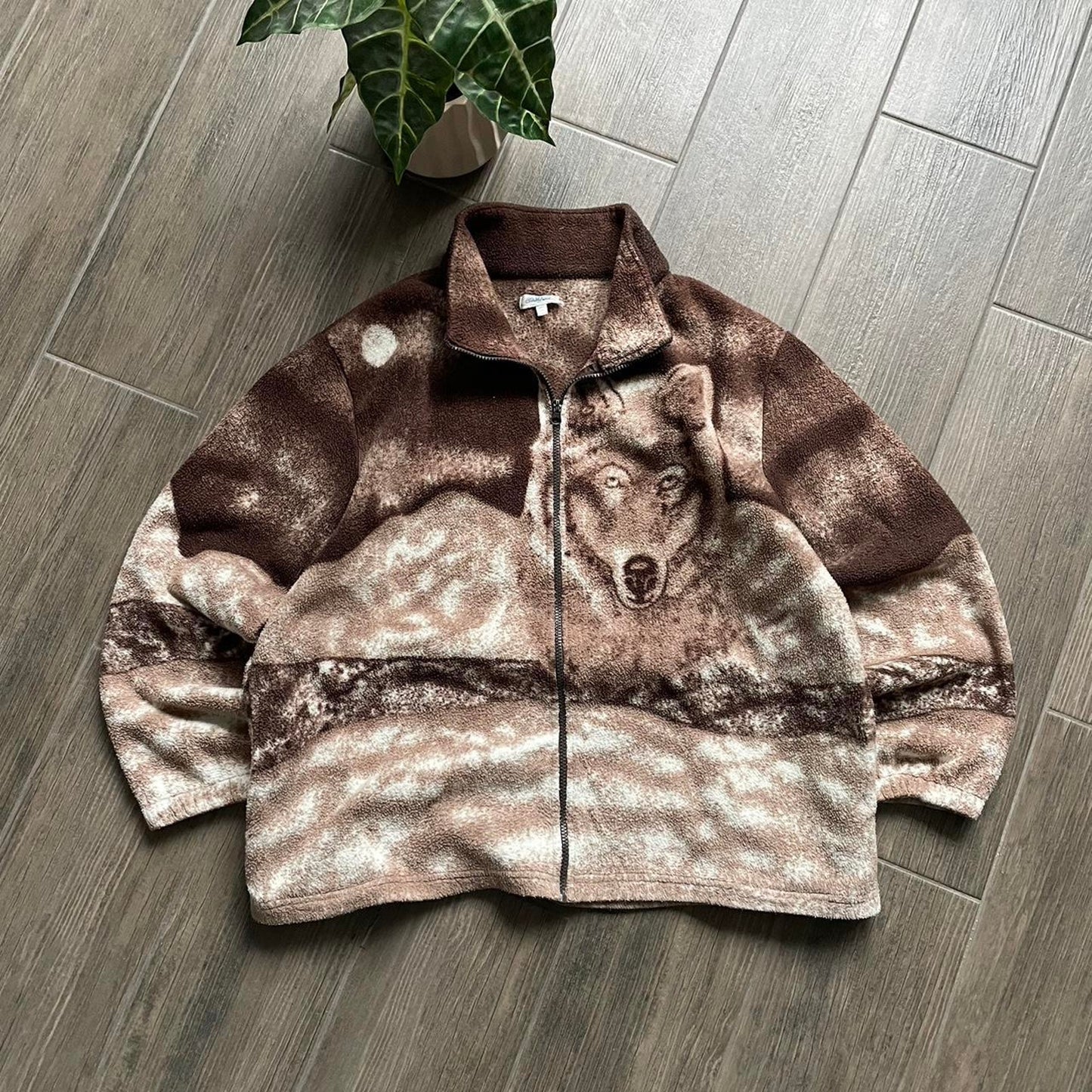 Y2K fleece winter streetwear wolfs jumper