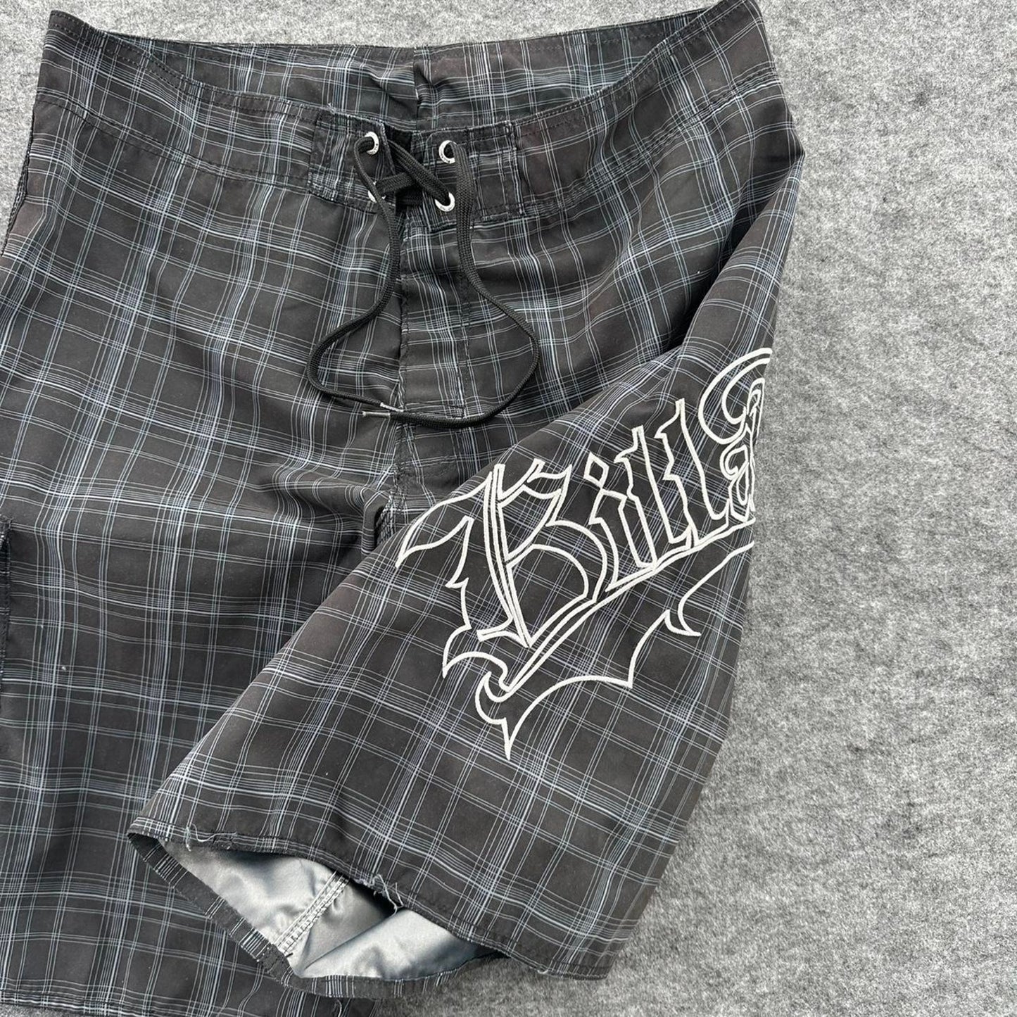 Billabong grey plaid board shorts