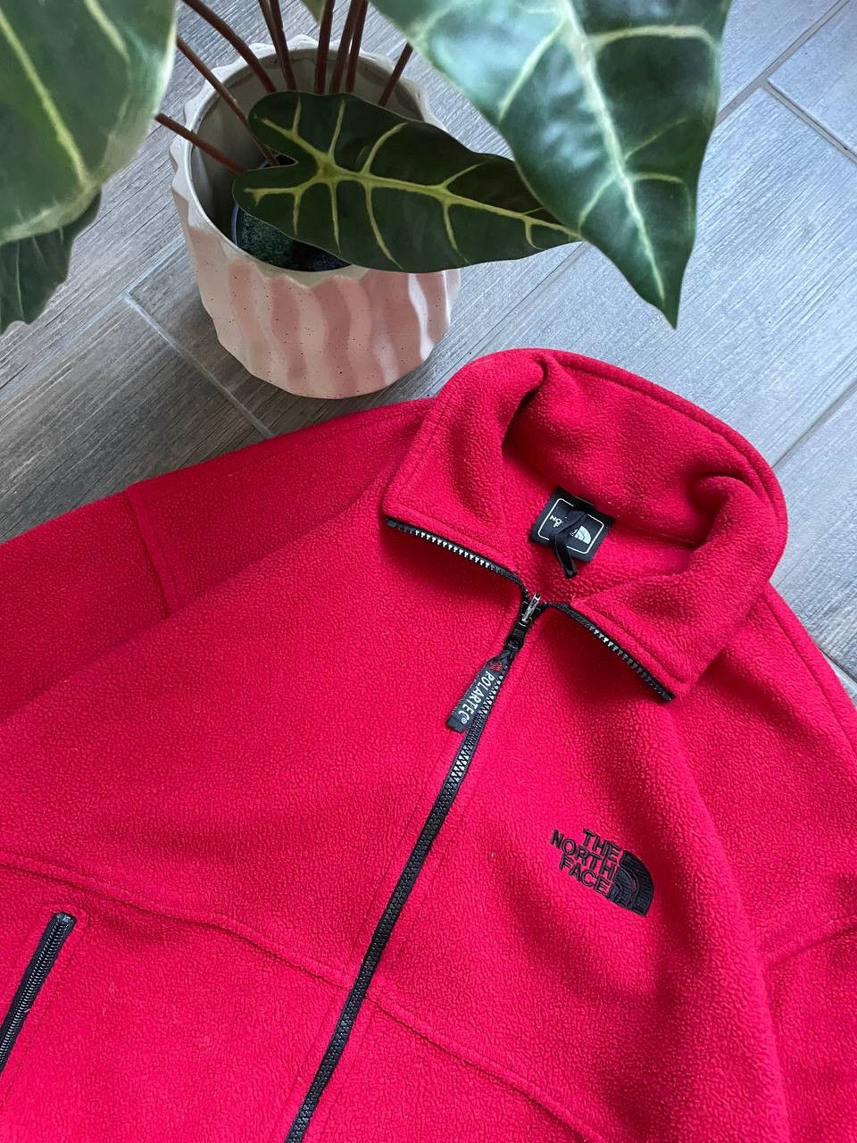 The North Face 90s red vintage fleece baggy zip polartec jumper