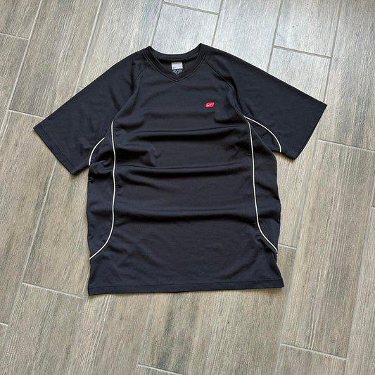 Nike black tee with red swoosh Size L