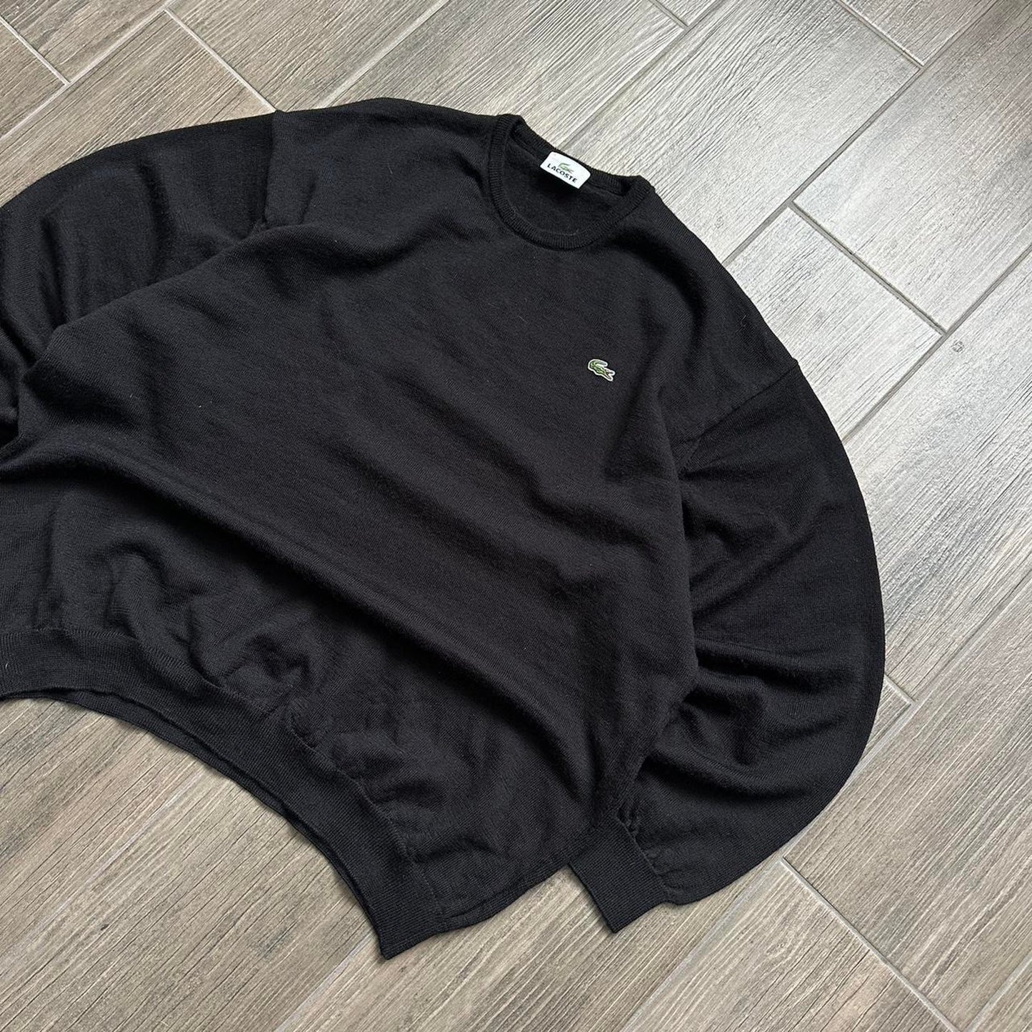 Lacoste black vintage wool L sweater
