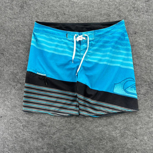 Quiksilver Blue Striped Board Shorts XL