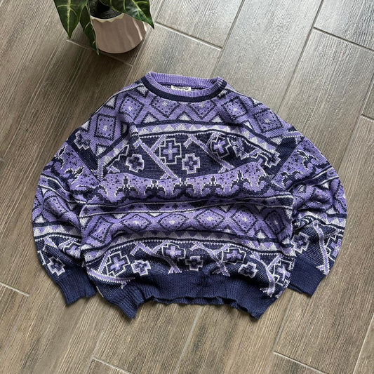 90s vintage grandpacore cotton M jumper