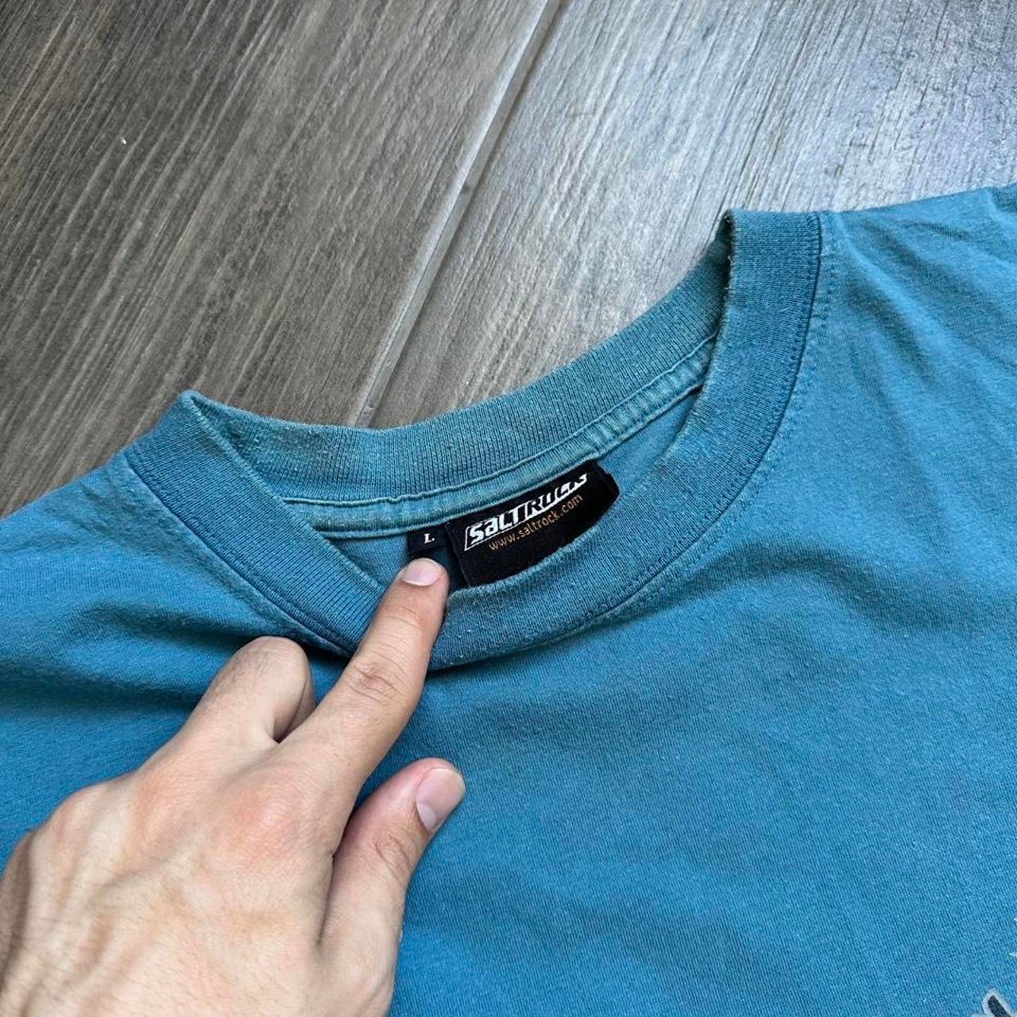 Y2k blue dolphin surf tee