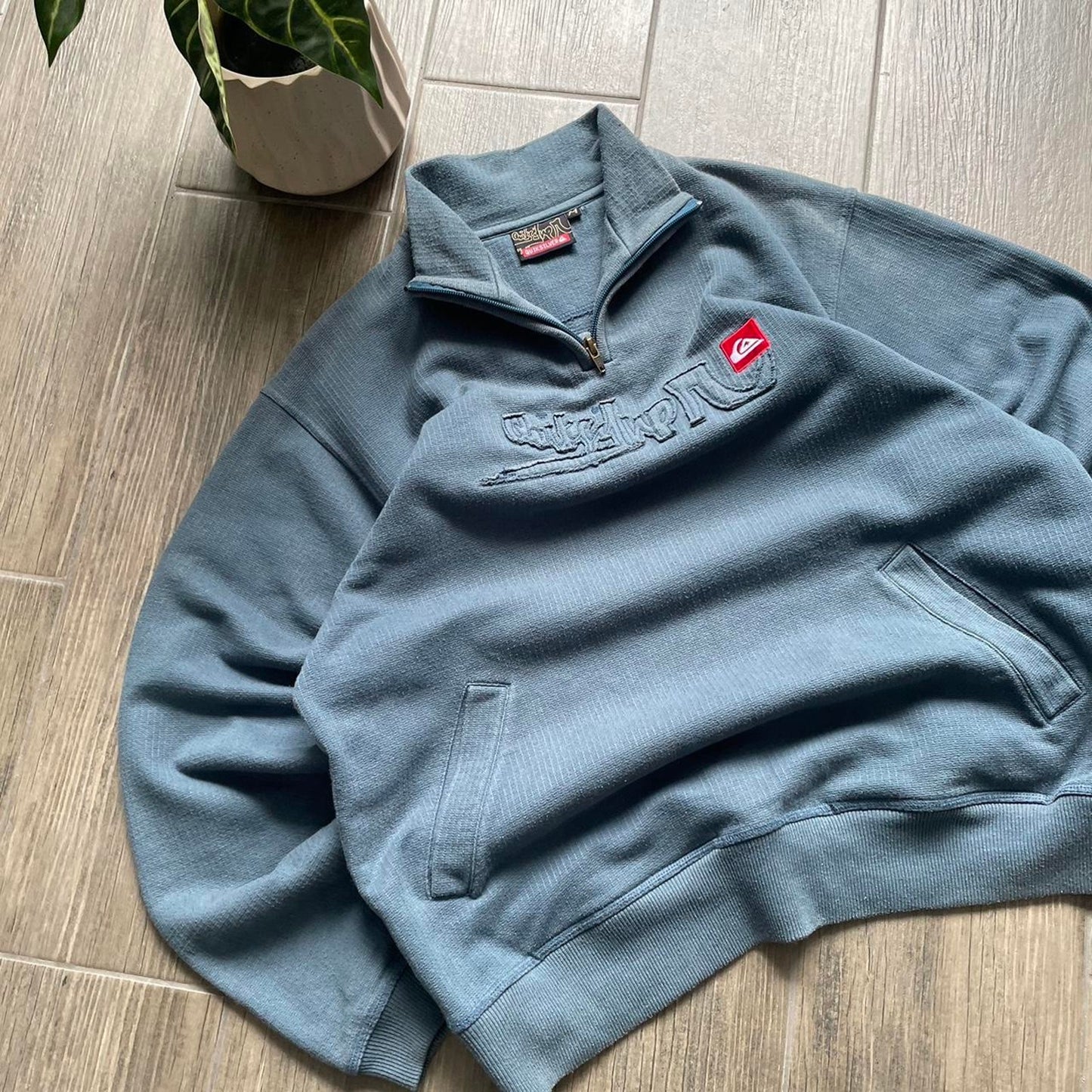 Quiksilver blue 1/3 zip surf jumper