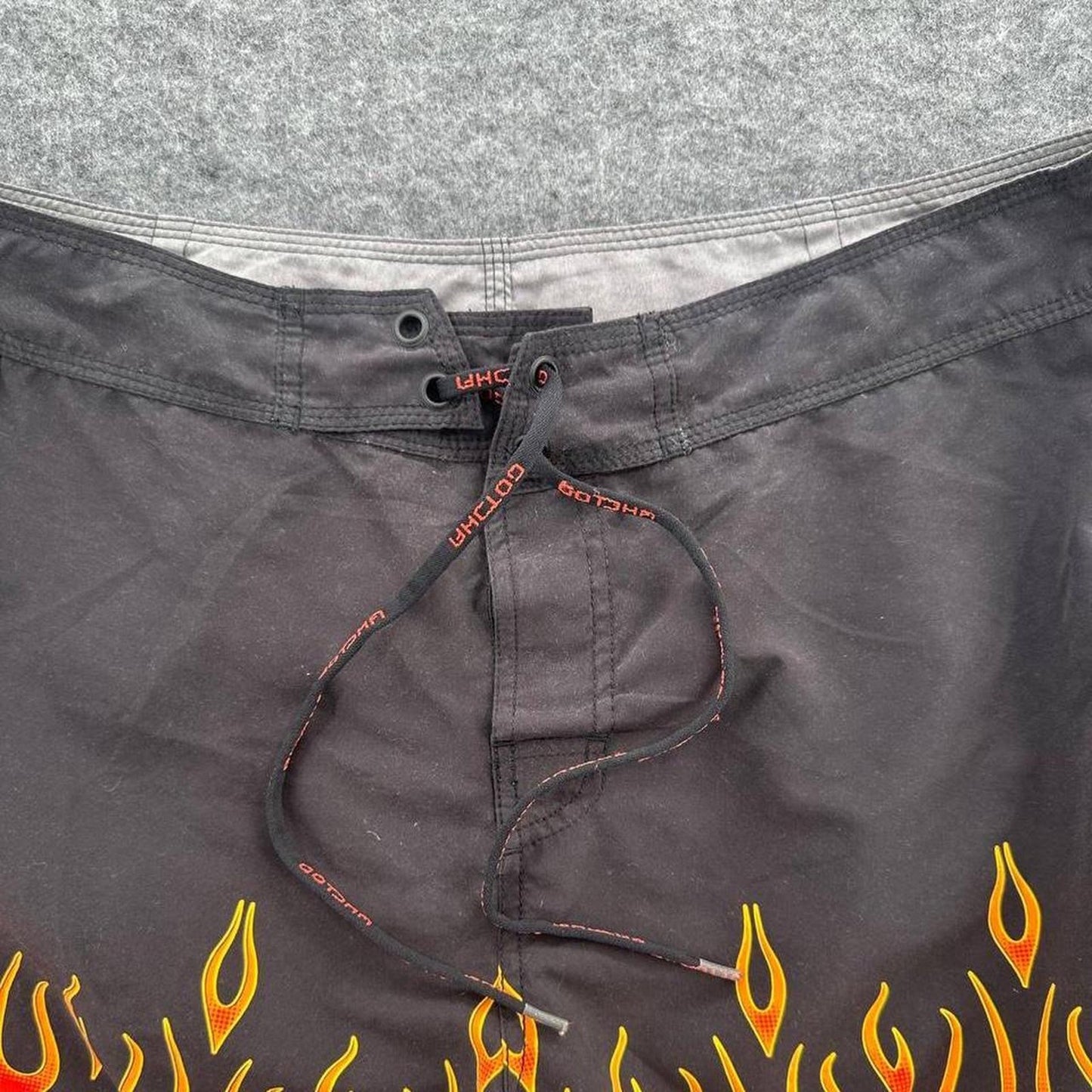 Y2k cotcha flame board shorts