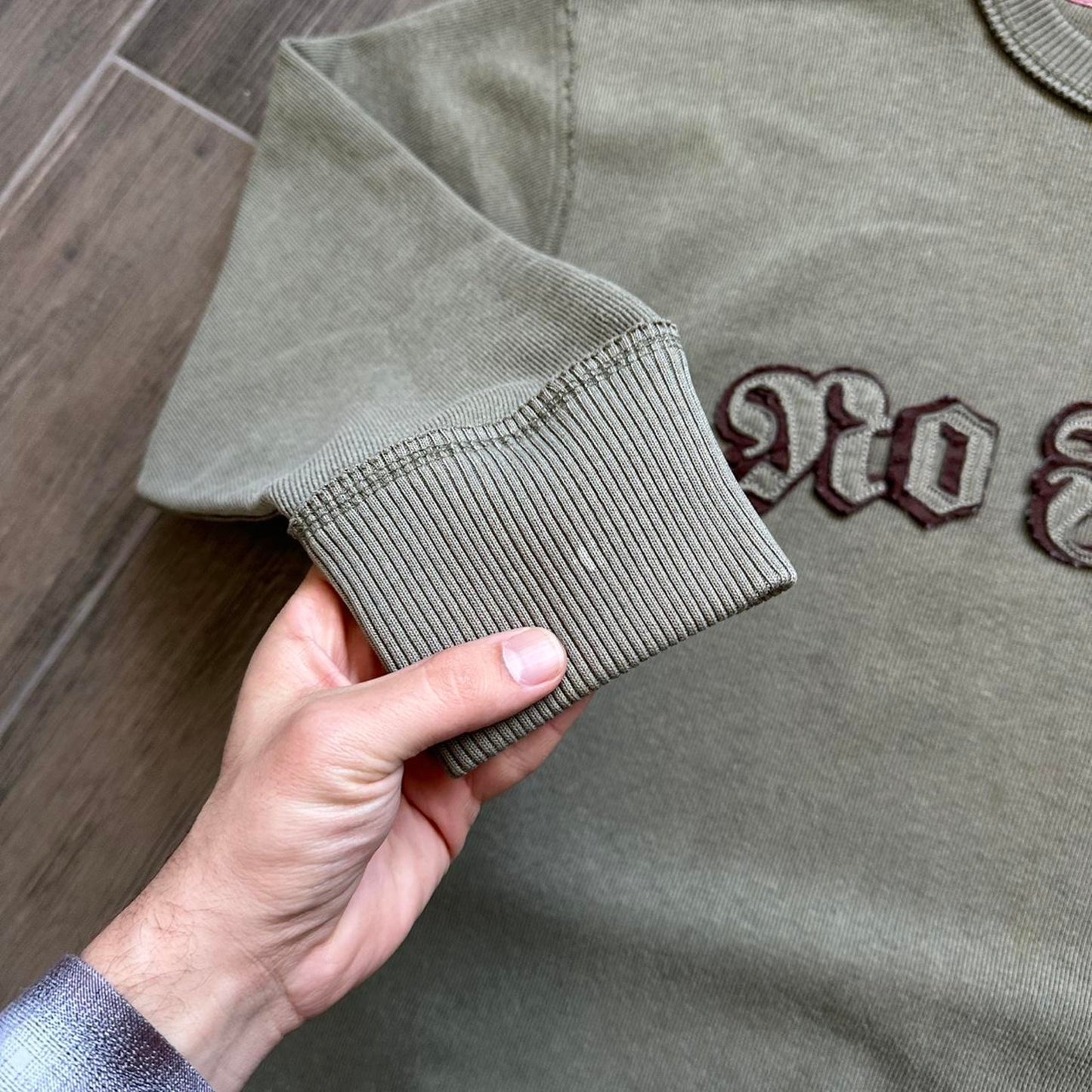 No fear khaki green crewneck