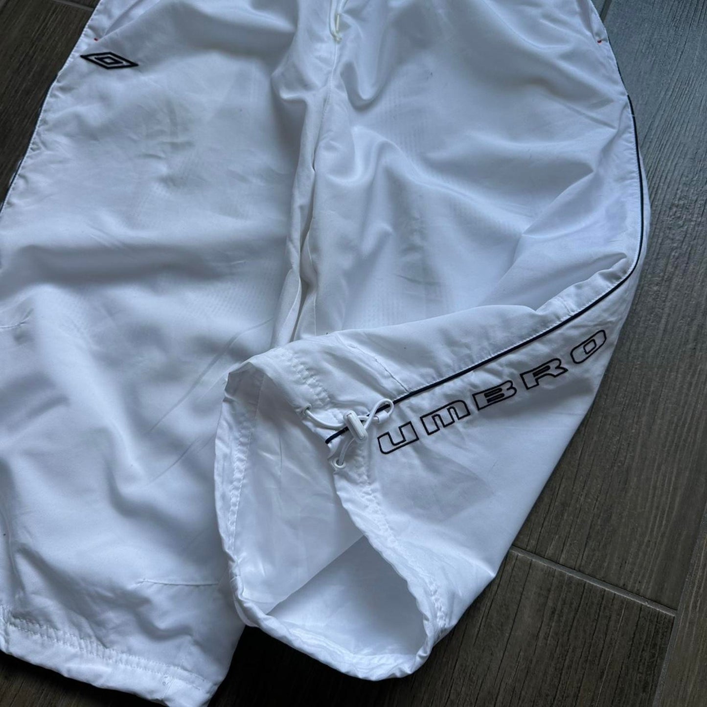 Umbro white parachute shorts