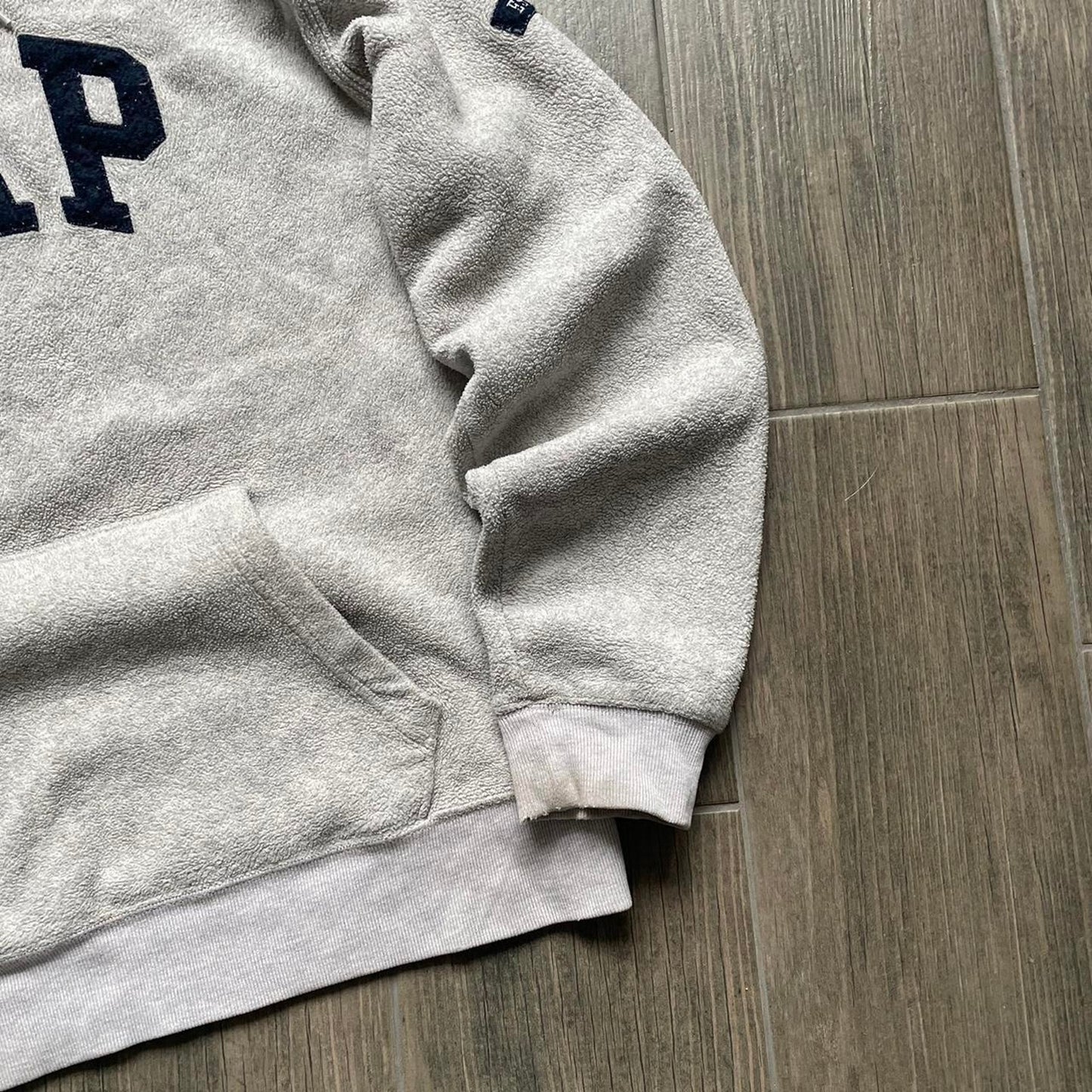 Gap grey y2k travis style fleece baggy hoodie