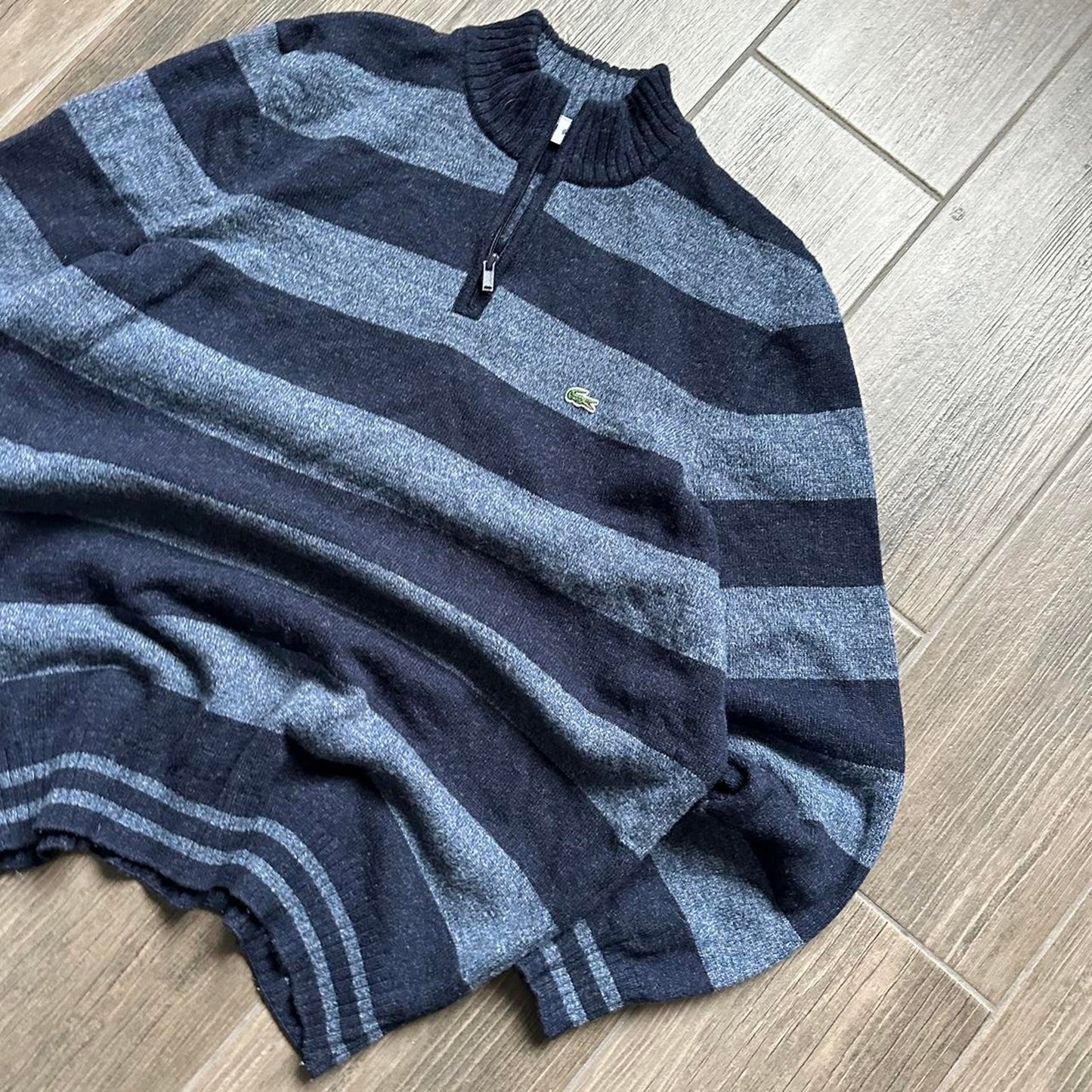 Lacoste y2k striped wool sweater