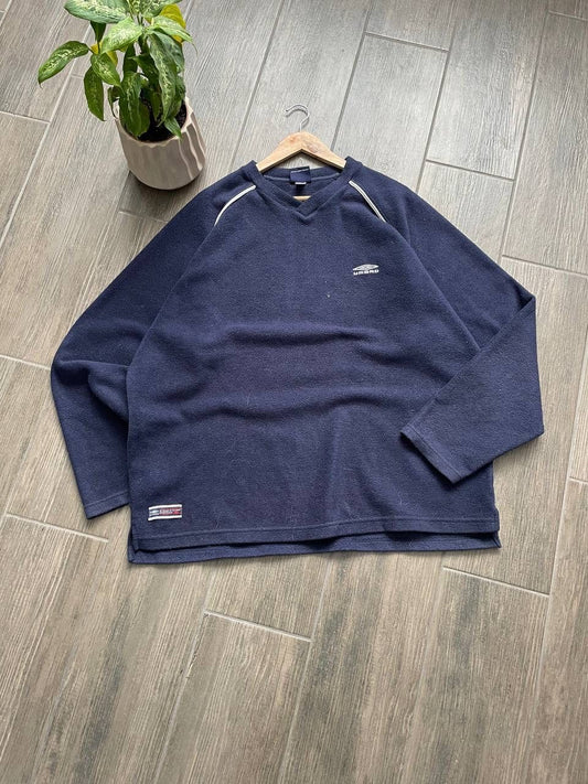 Umbro navy fleece v neck sweatshirt