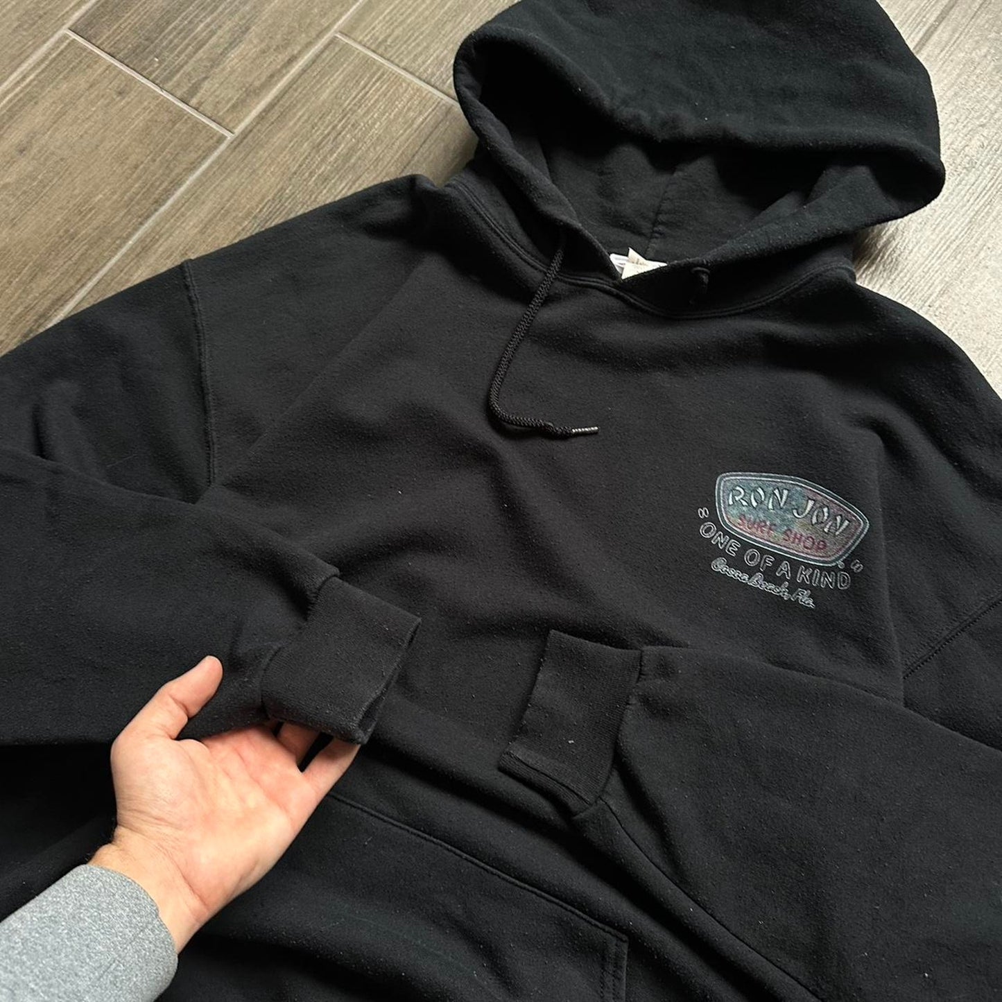 Ron Jon black surf-wear y2k XL hoodie