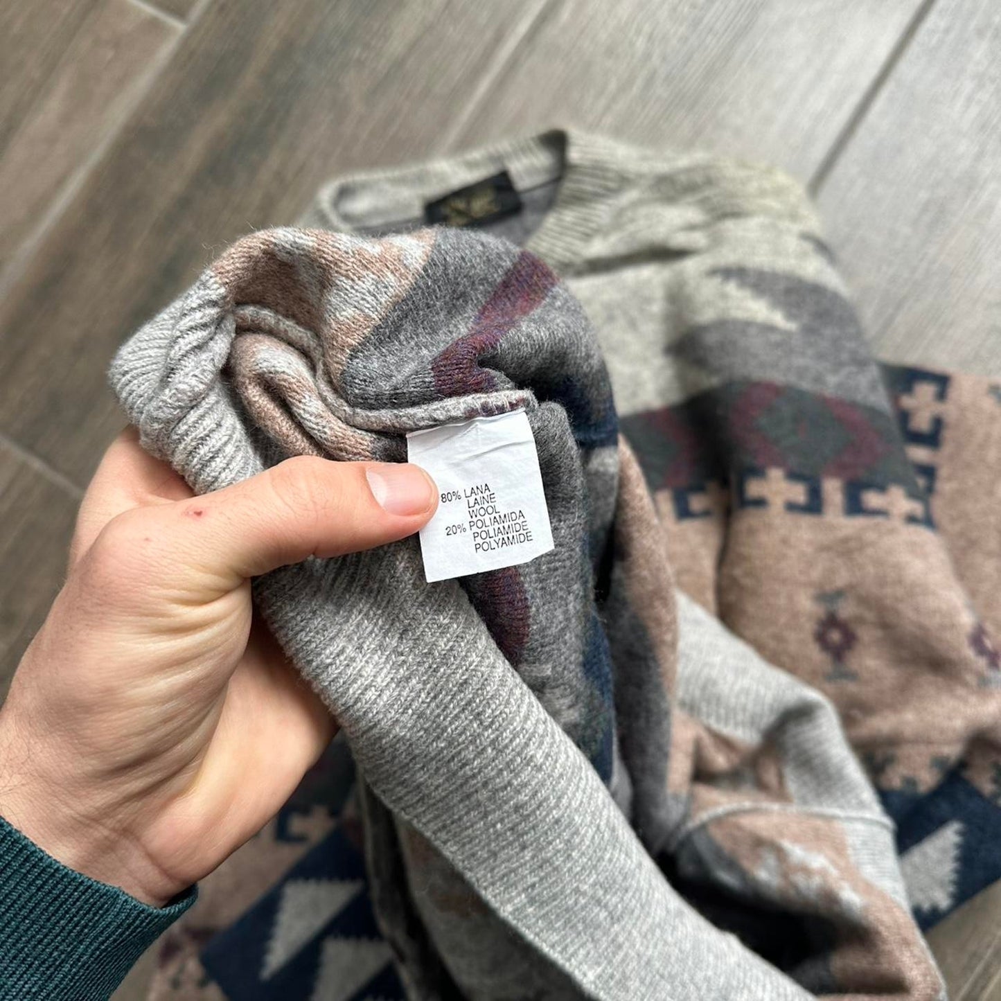 90s Aztec Patterned knit made in Spain sweater