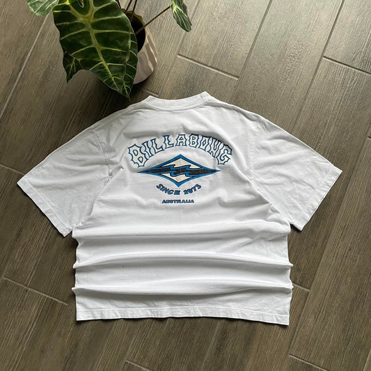 90s archive Billabong white big logo surf vintage tee