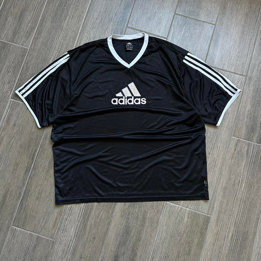 Adidas jersey reflective logo black and white tee