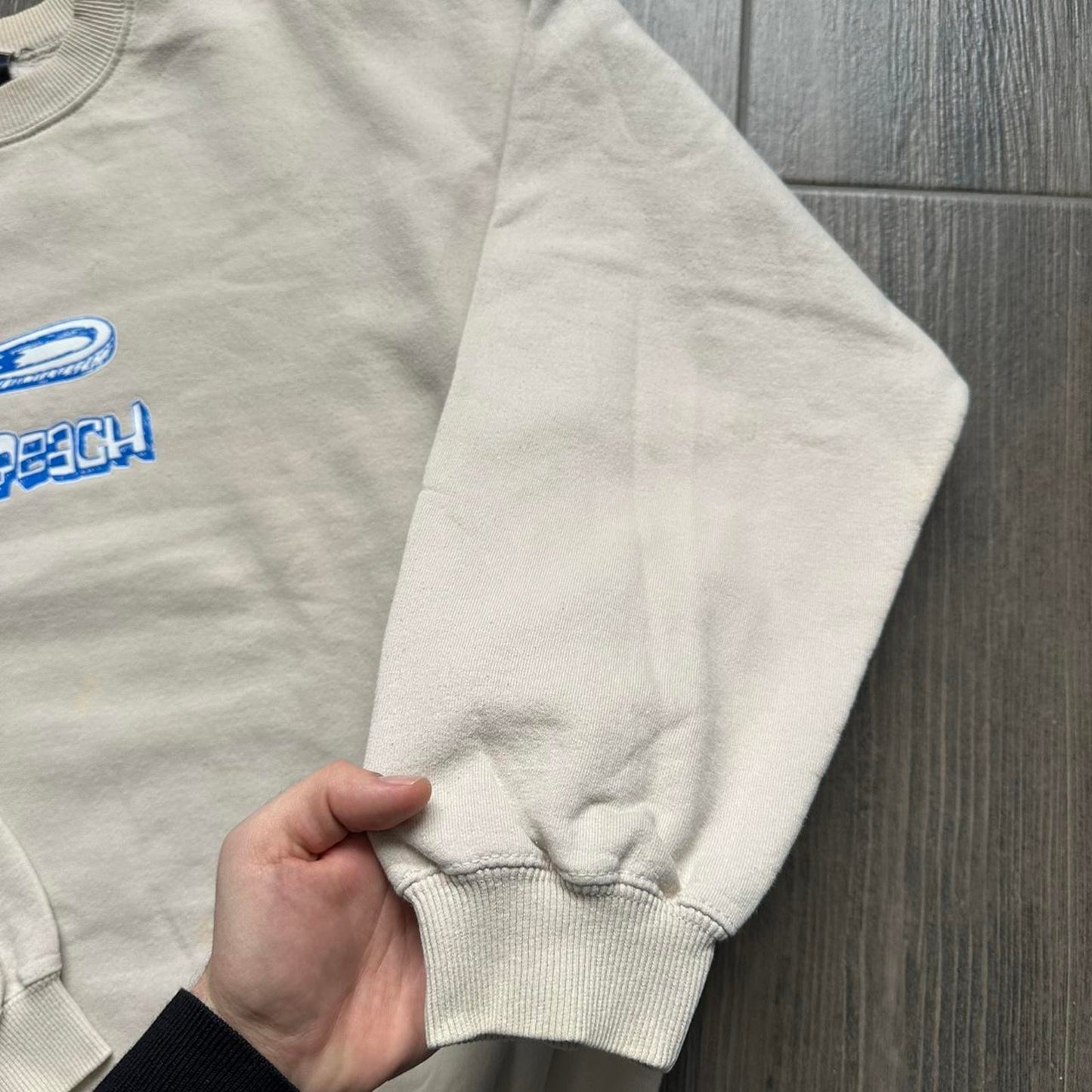 Vintage 90s beige surf style sweatshirt