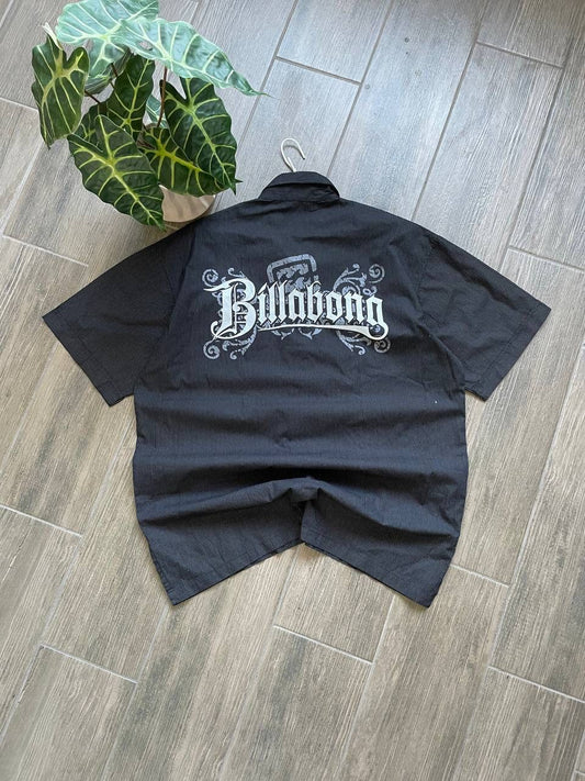 Billabong black Japanese style vintage baggy shirt