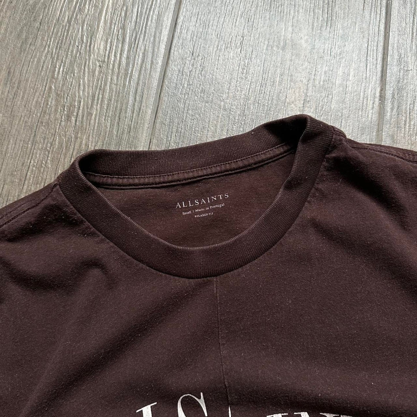 AllSaints brown oversized cotton t-shirt