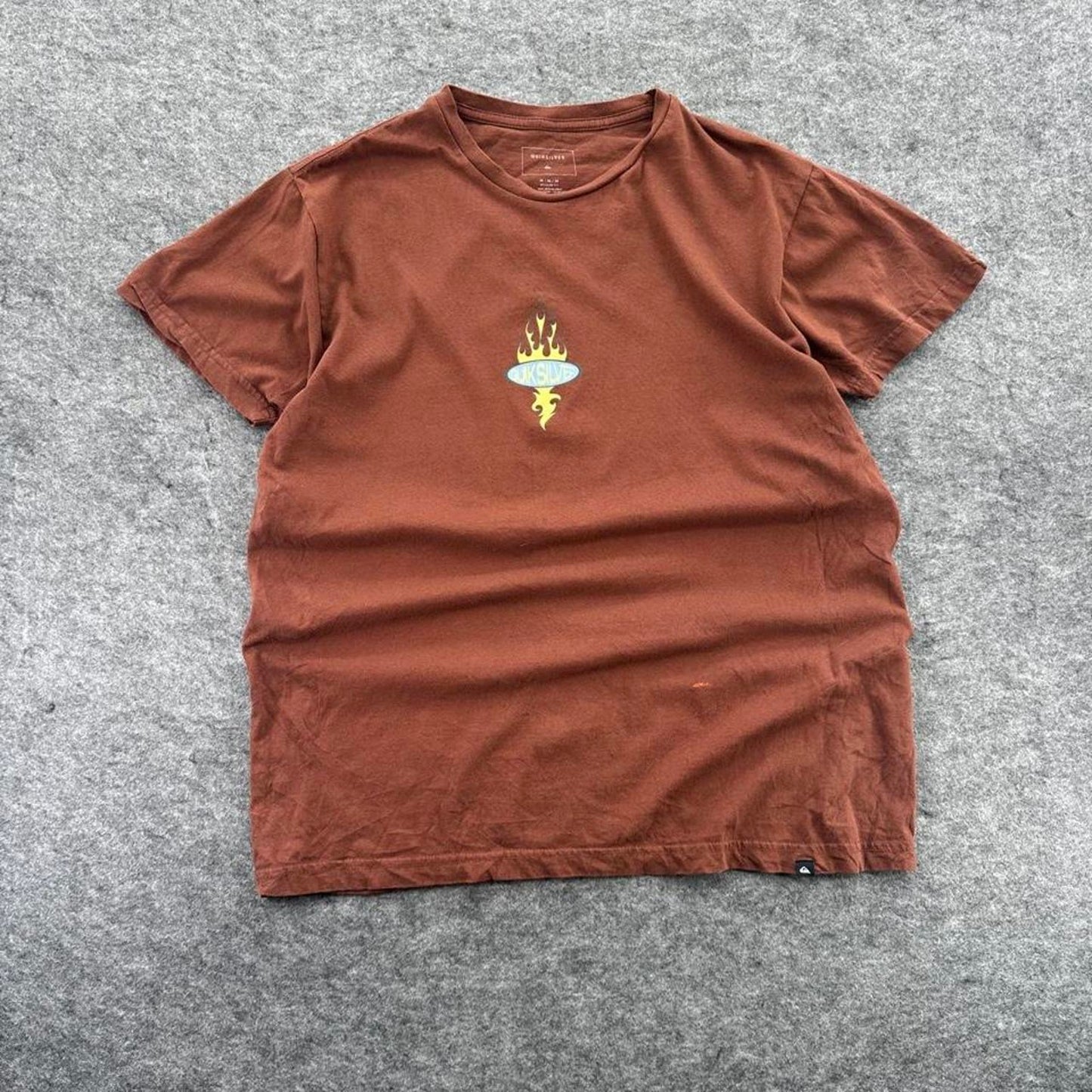 Quiksilver brown cotton t shirt with