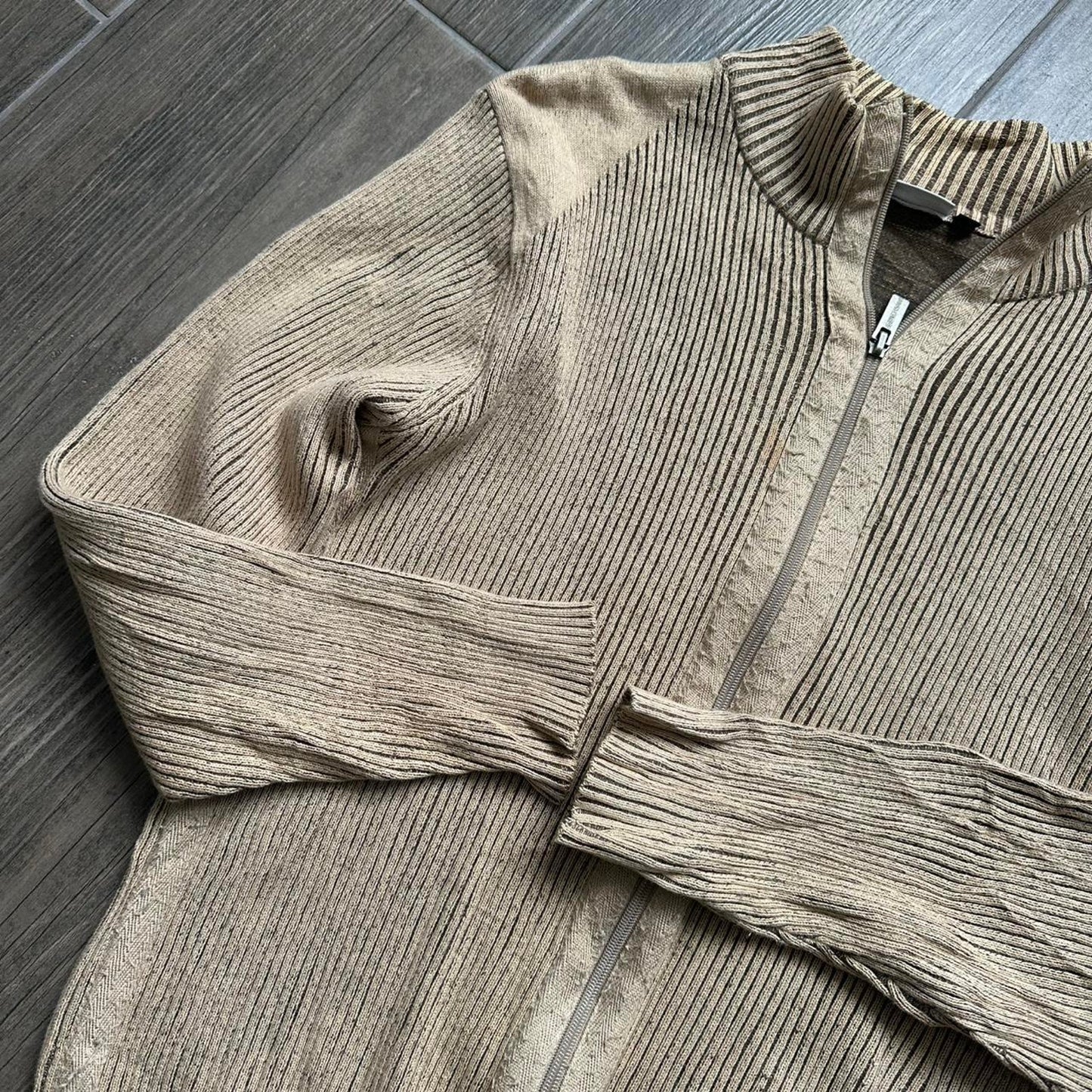 Y2k vintage zip knit winter