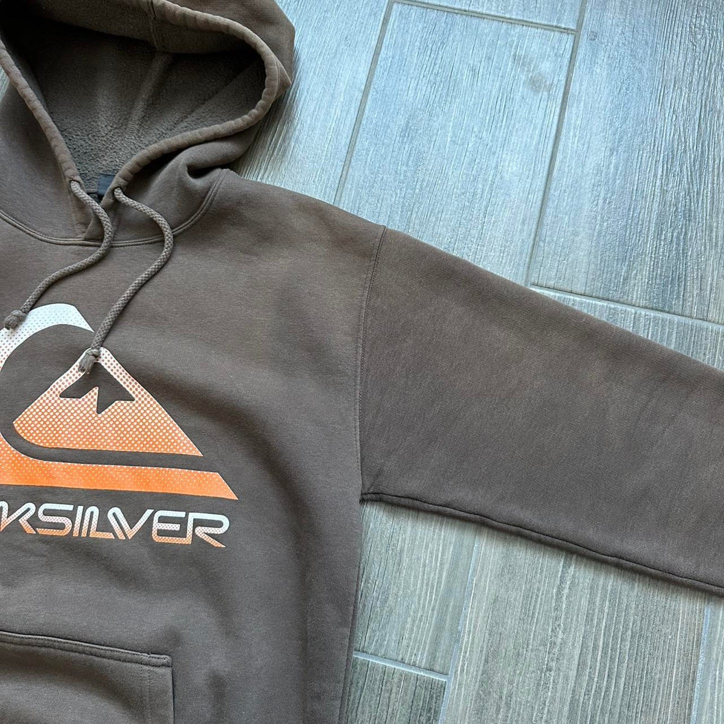 Quiksilver brown baggy y2k hoodie