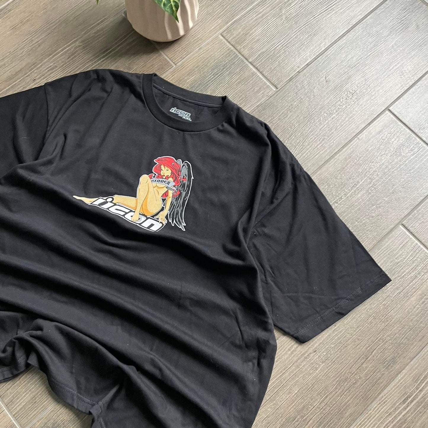 Icon y2k black streetwear baggy XXL tee