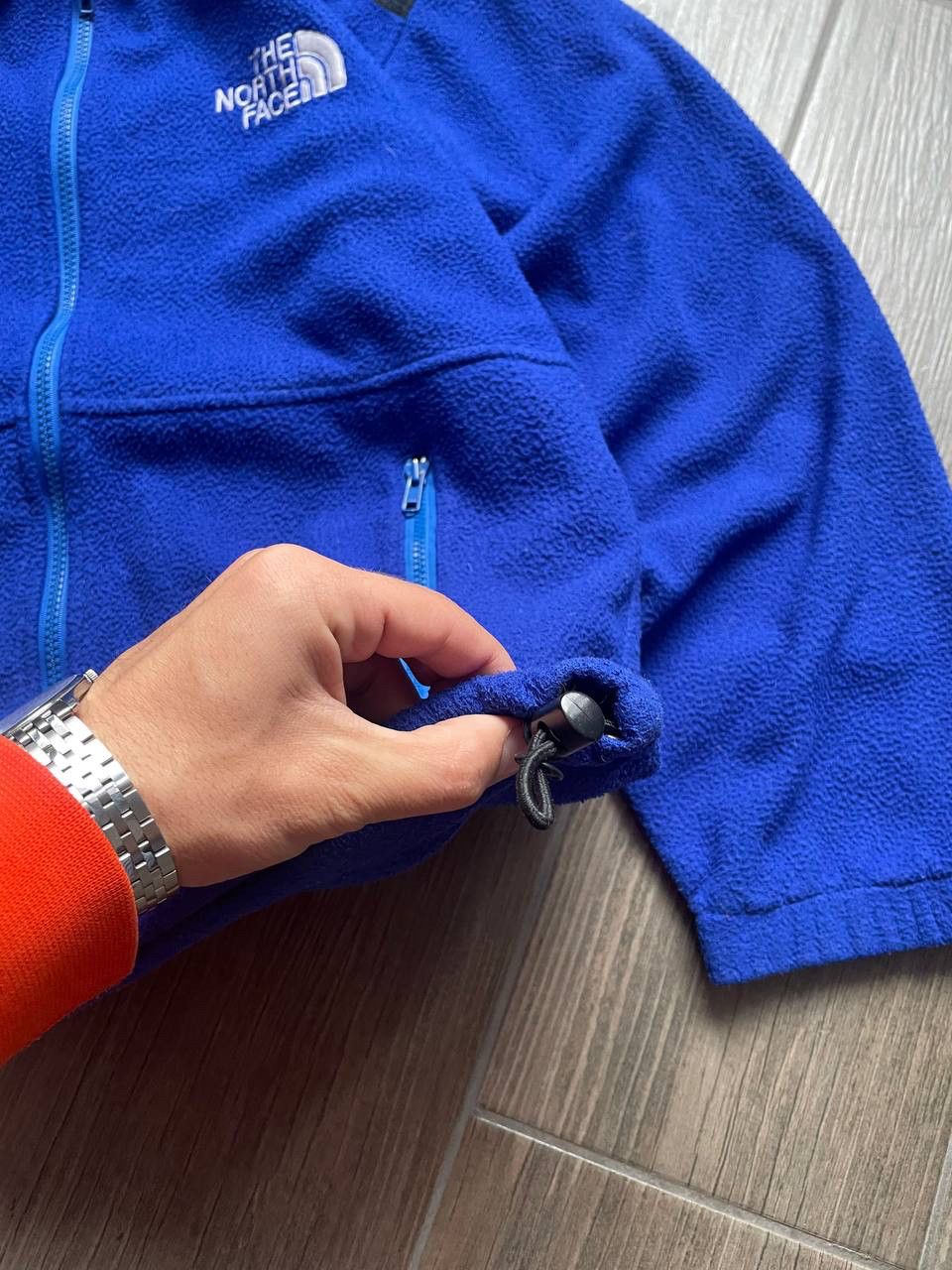 The North Face blue fleece zip outdoor jumper