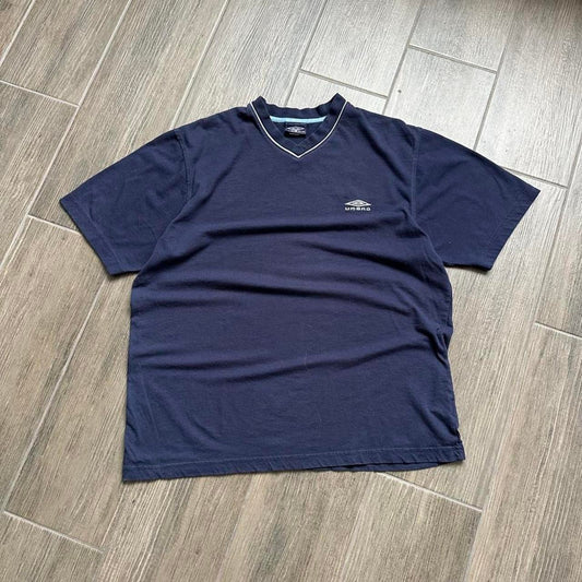 Navy blue Umbro V-neck T-shirt