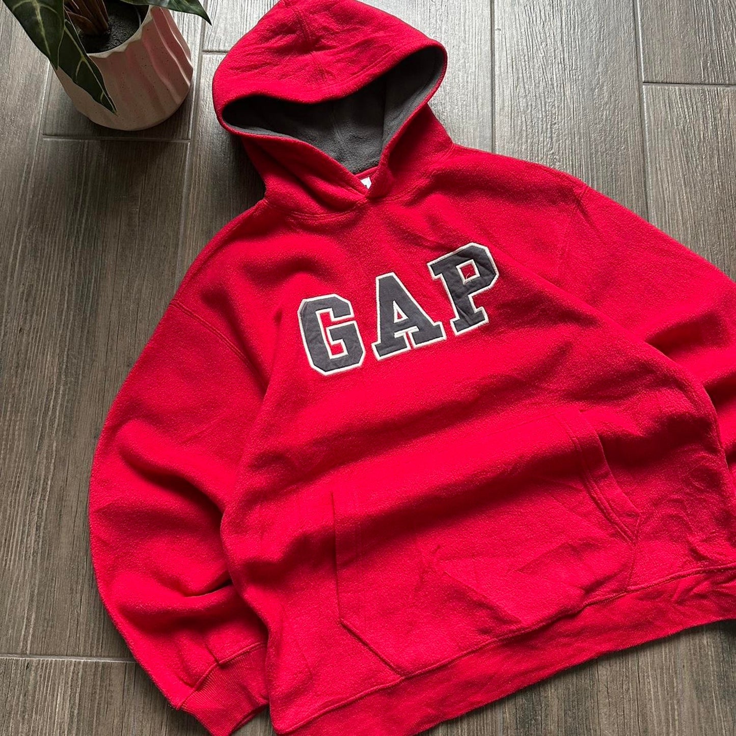 Gap fleece red y2k streetwear S hoodie