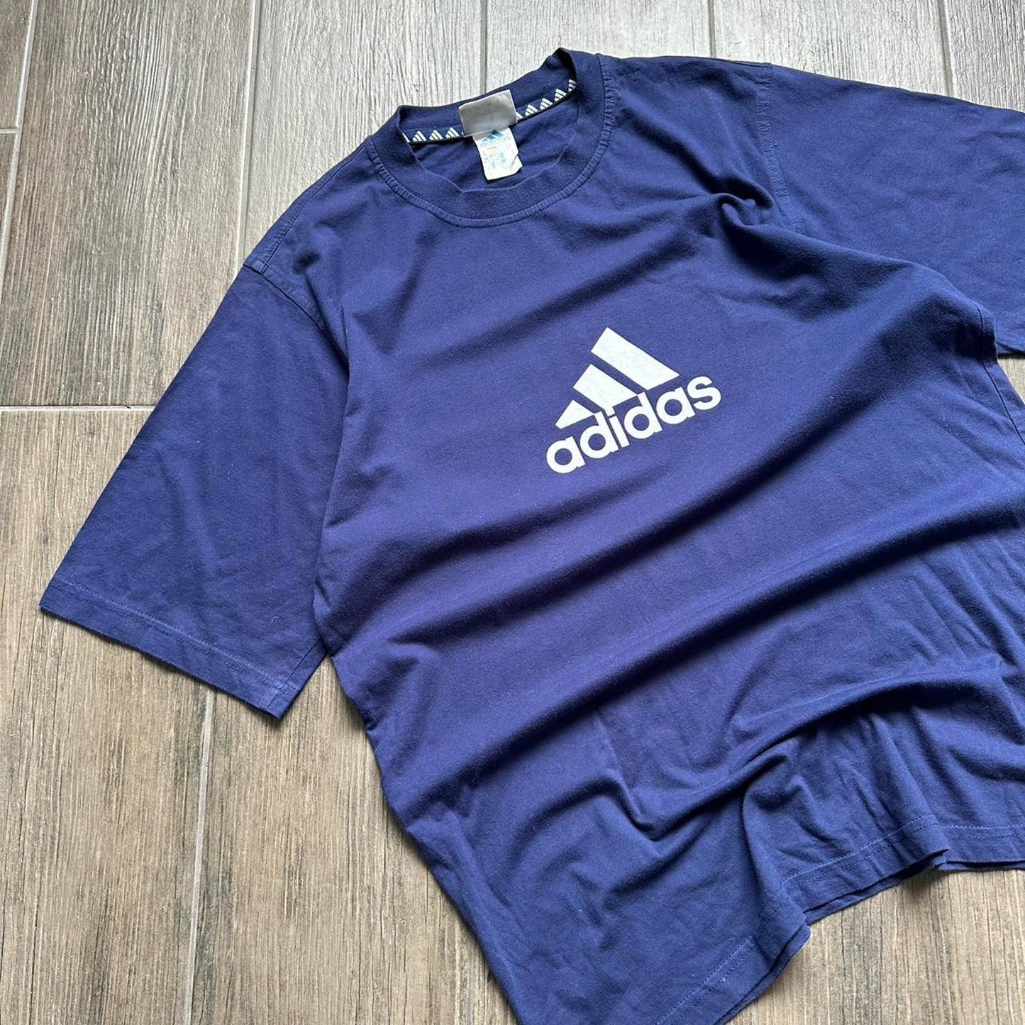 Adidas navy blue cotton t shirt