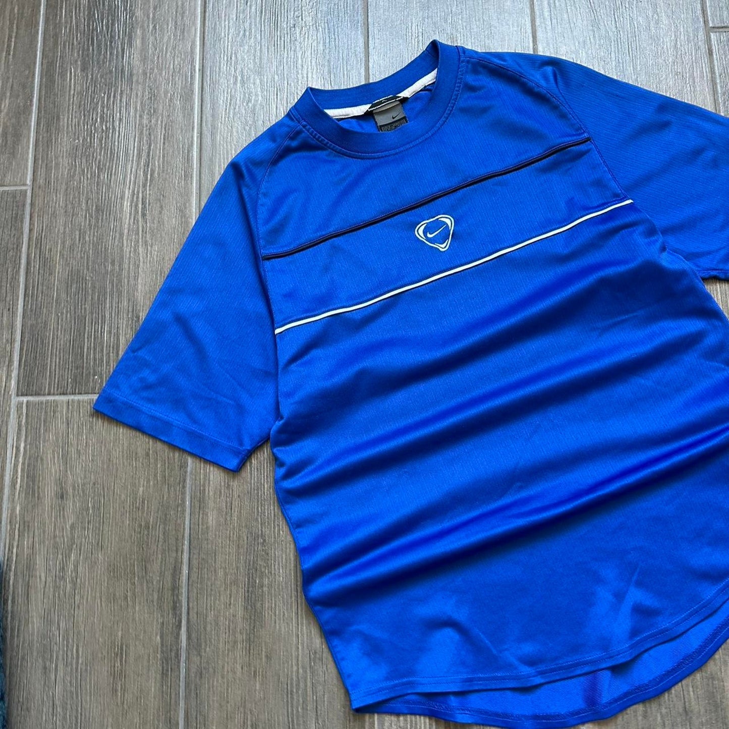 Nike blue dri fit shirt with