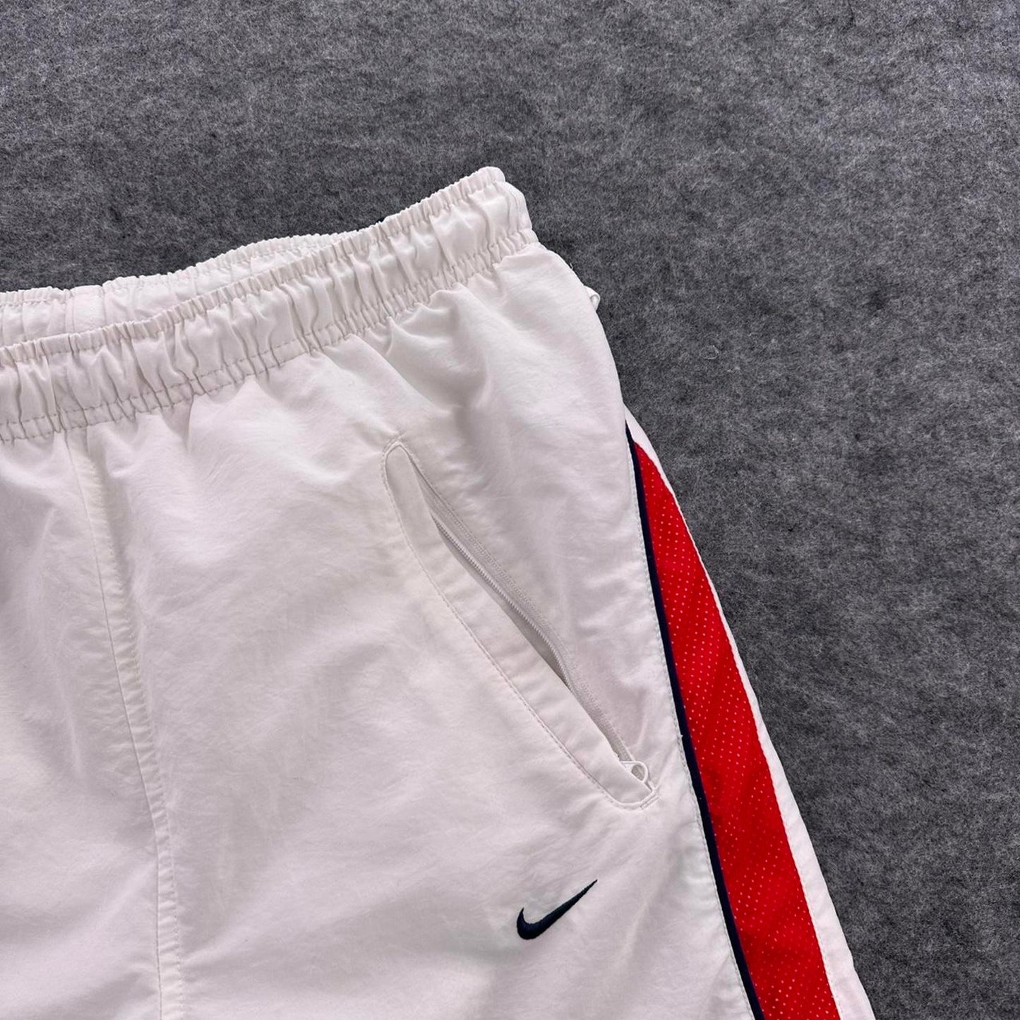 Nike white shorts with red