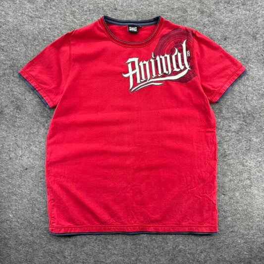 Y2k animal skateboards red t shirt
