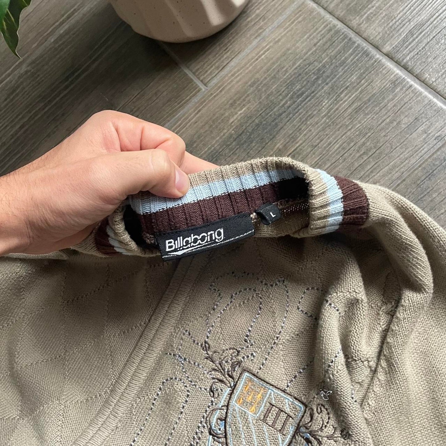 Y2K Billabong beige Japanese baggy surf jumper XL