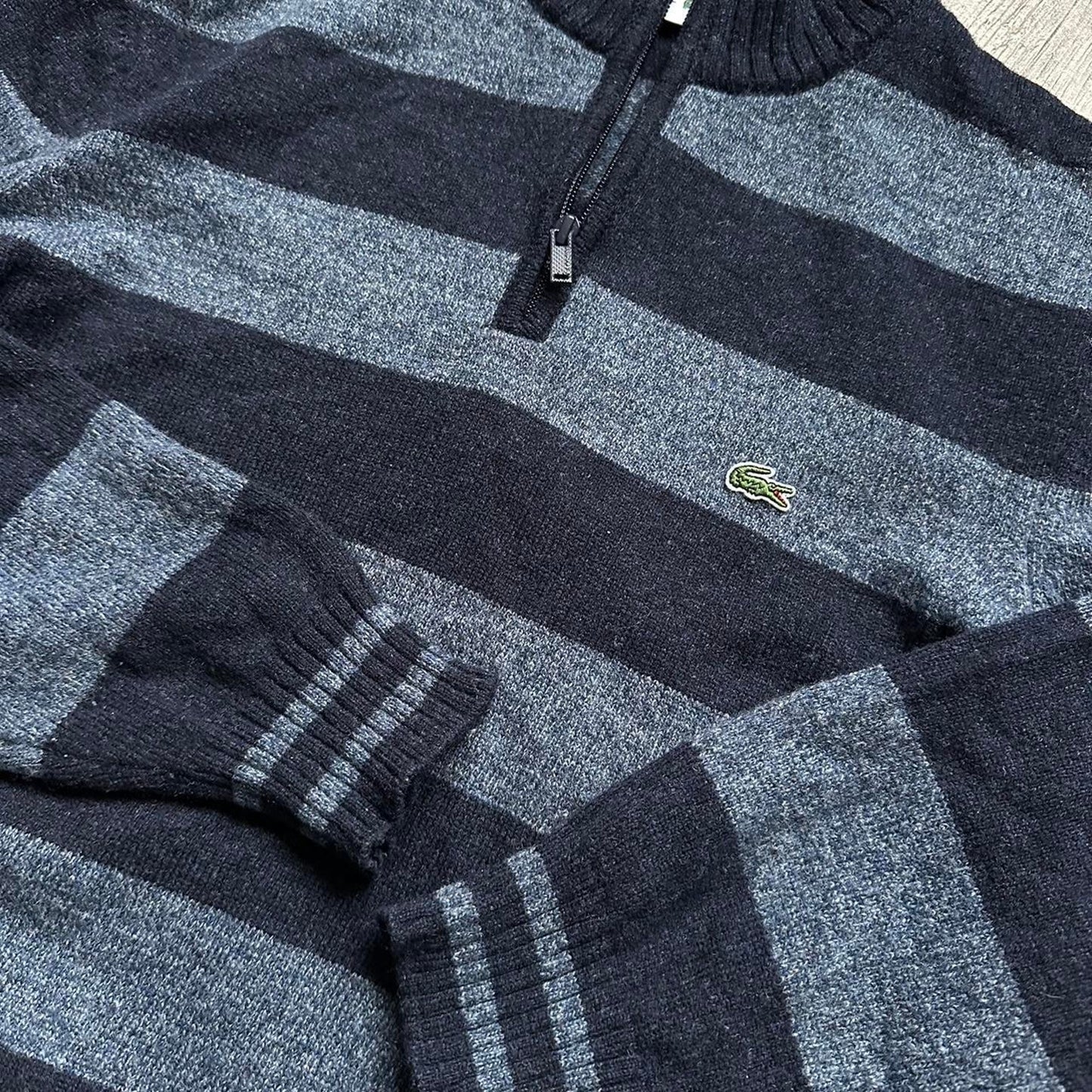 Lacoste y2k striped wool sweater