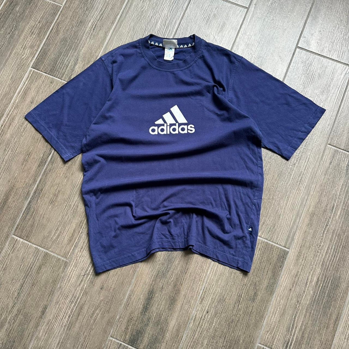 Adidas navy blue cotton t shirt