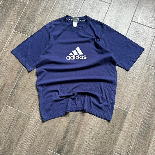 Adidas navy blue cotton t shirt