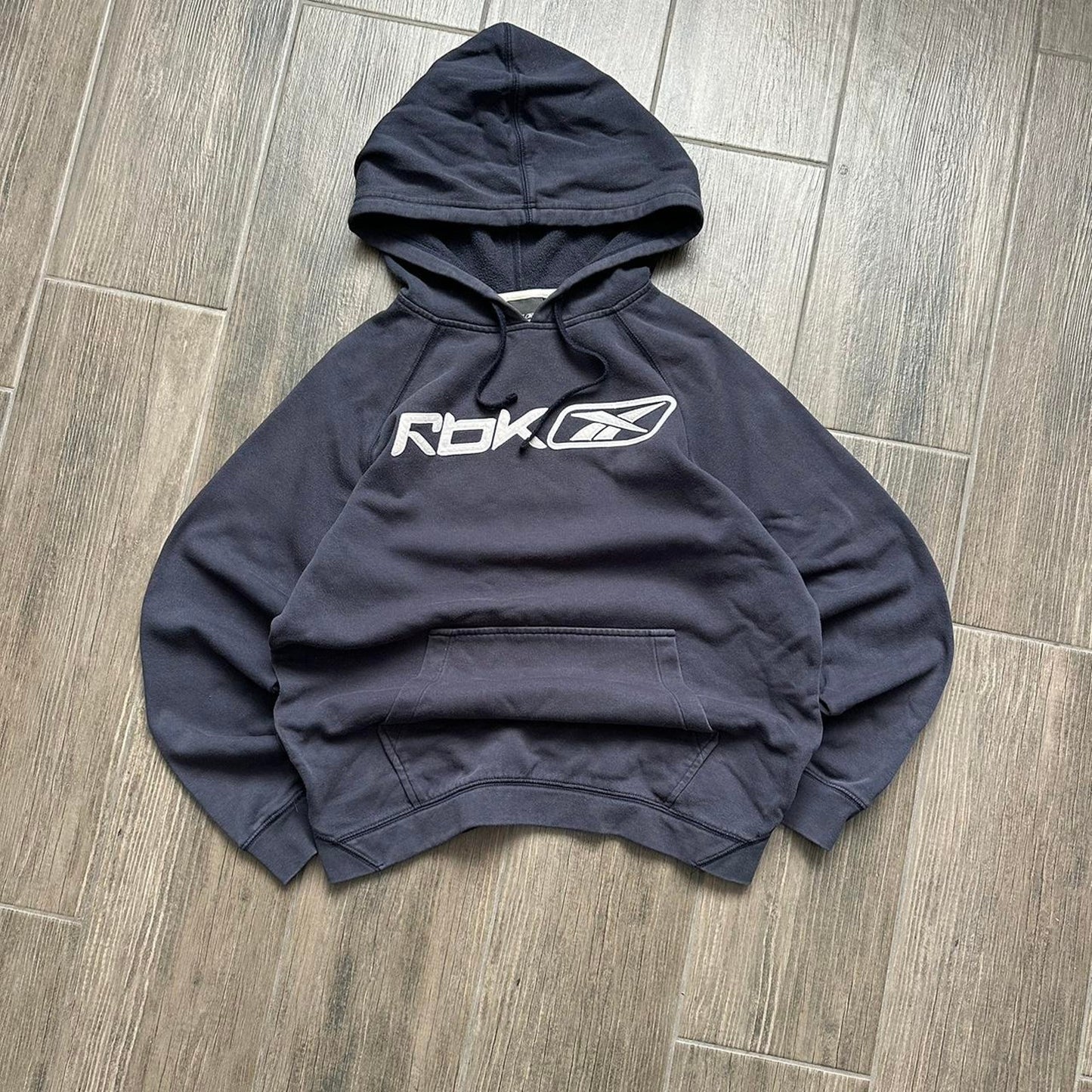 Reebok navy boxy fit y2k S hoodie